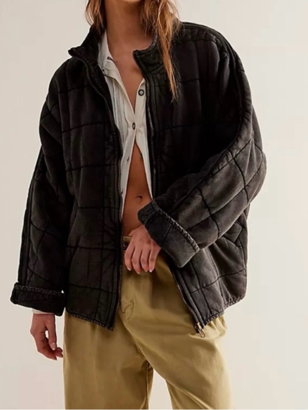 Free People Dolman Quilted Knit Jacket